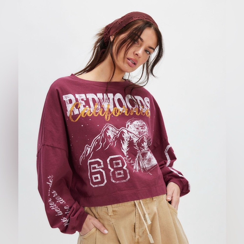 Free People x Ragabond Redwoods Long Sleeve Tee NWT